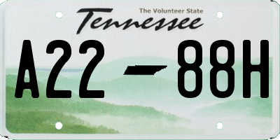 TN license plate A2288H