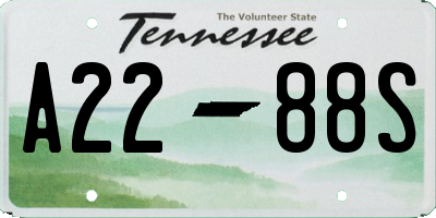 TN license plate A2288S