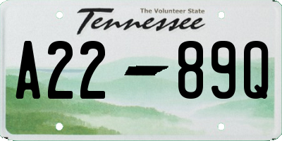 TN license plate A2289Q