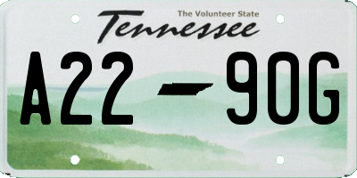 TN license plate A2290G