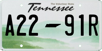 TN license plate A2291R