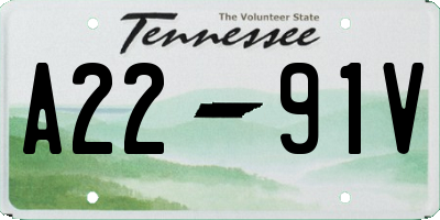 TN license plate A2291V