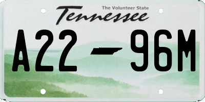 TN license plate A2296M