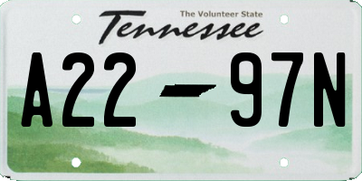 TN license plate A2297N