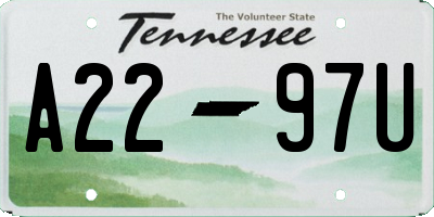 TN license plate A2297U