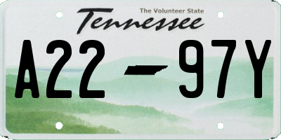 TN license plate A2297Y