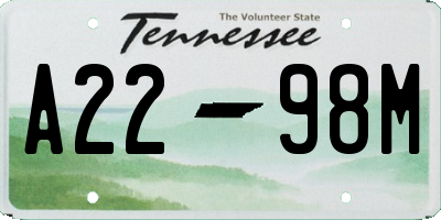 TN license plate A2298M