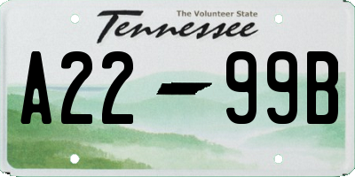 TN license plate A2299B