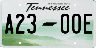 TN license plate A2300E