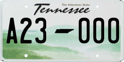 TN license plate A2300O