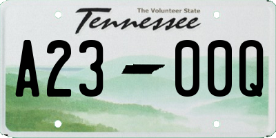 TN license plate A2300Q