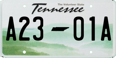 TN license plate A2301A