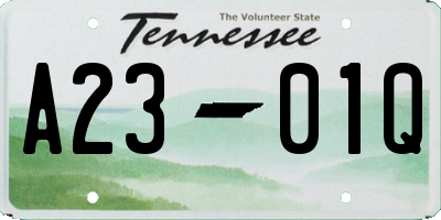 TN license plate A2301Q