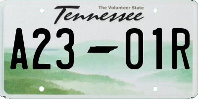 TN license plate A2301R