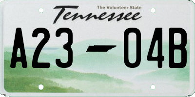 TN license plate A2304B