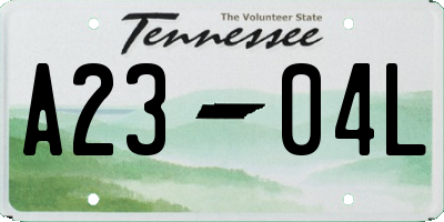 TN license plate A2304L