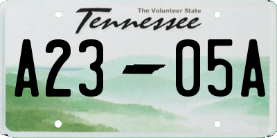 TN license plate A2305A