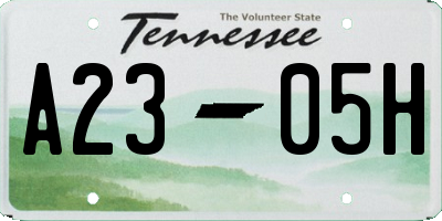 TN license plate A2305H