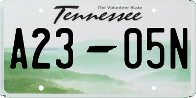 TN license plate A2305N
