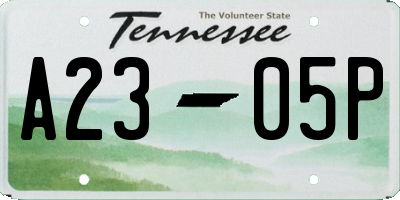 TN license plate A2305P