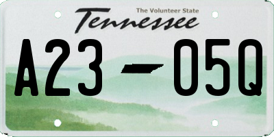 TN license plate A2305Q