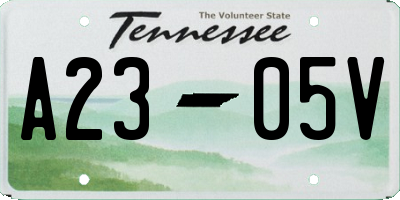 TN license plate A2305V
