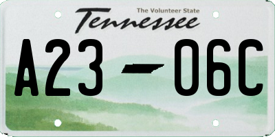 TN license plate A2306C