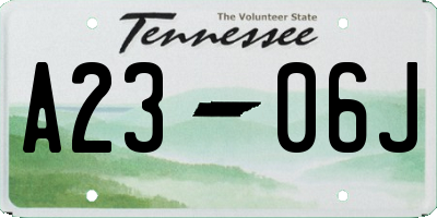 TN license plate A2306J
