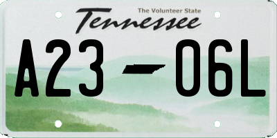 TN license plate A2306L