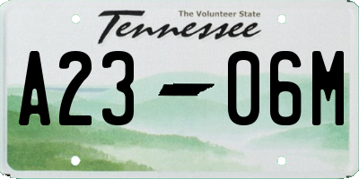 TN license plate A2306M