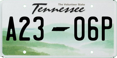 TN license plate A2306P