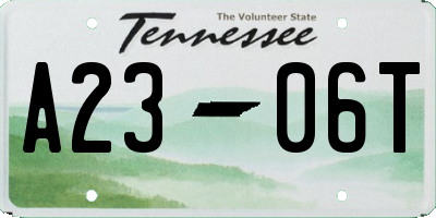 TN license plate A2306T