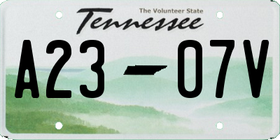 TN license plate A2307V