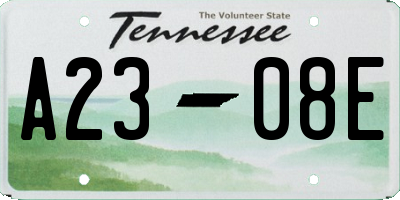 TN license plate A2308E