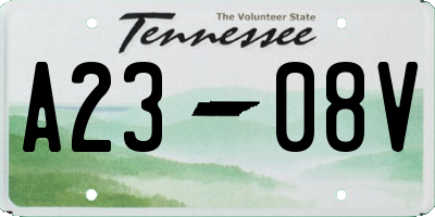 TN license plate A2308V