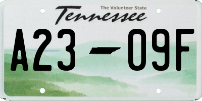 TN license plate A2309F
