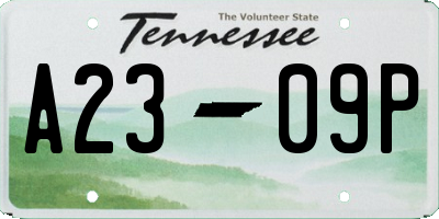 TN license plate A2309P