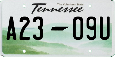 TN license plate A2309U