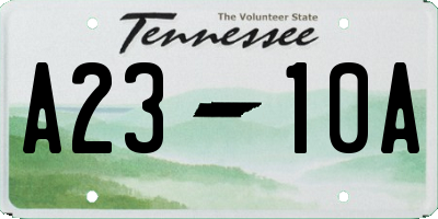 TN license plate A2310A