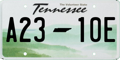 TN license plate A2310E
