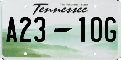 TN license plate A2310G