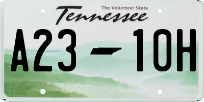TN license plate A2310H