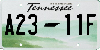 TN license plate A2311F