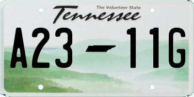 TN license plate A2311G