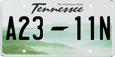 TN license plate A2311N