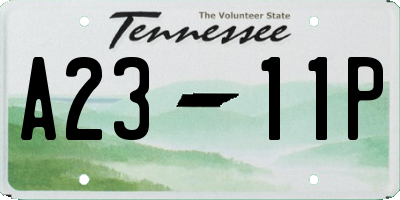 TN license plate A2311P