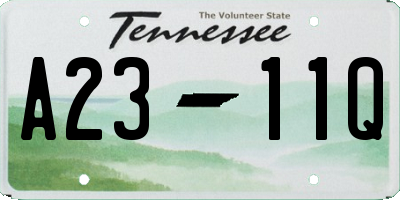TN license plate A2311Q