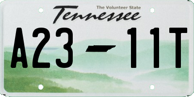 TN license plate A2311T