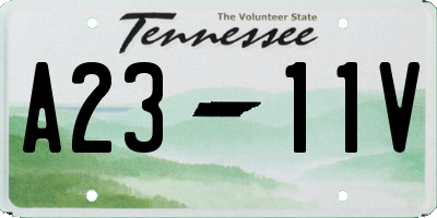 TN license plate A2311V