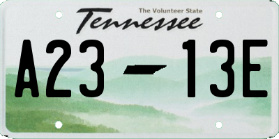 TN license plate A2313E